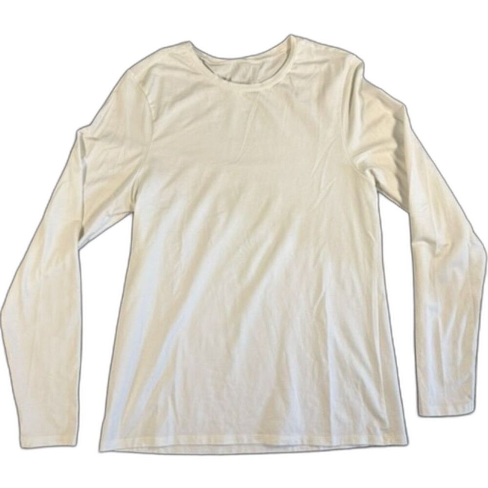 Pact Women’s Organic Cotton Long Sleeve Shirt XL White Crewneck NWOT